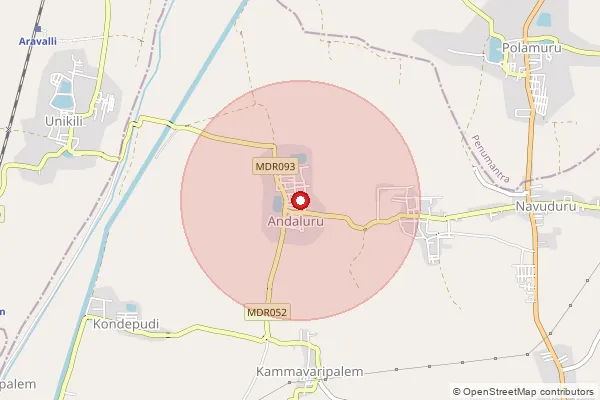 Map showing approximate area covered by Pincode 534238 — Andaluru B.O, West Godavari