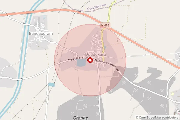 Map showing approximate area covered by Pincode 534313 — Krishnampalem B.O, West Godavari