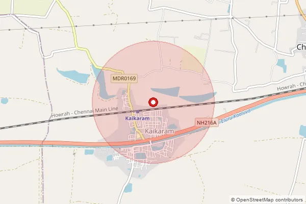 Map showing approximate area covered by Pincode 534406 — Narayanapuram B.O, Eluru