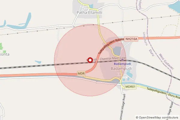 Map showing approximate area covered by Pincode 534411 — Uppakapadu B.O, West Godavari