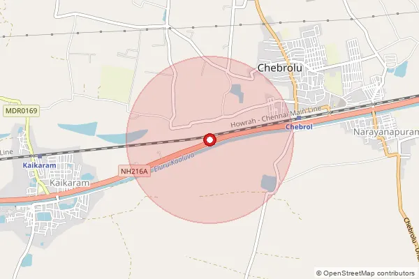 Map showing approximate area covered by Pincode 534416 — A.Gokavaram B.O, West Godavari