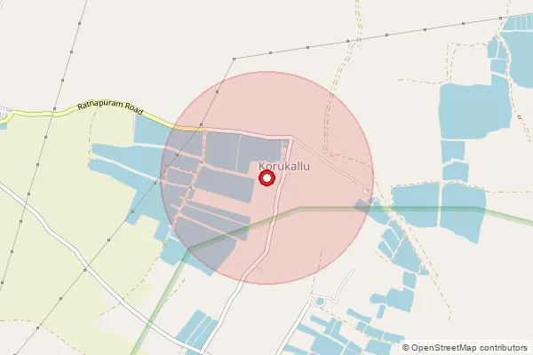 Map showing approximate area covered by Pincode 534427 — Krothagudem B.O, Eluru