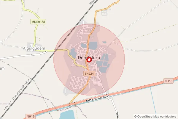 Map showing approximate area covered by Pincode 534432 — Satynarayanapuram B.O, Eluru