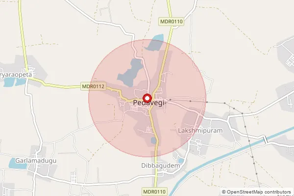 Map showing approximate area covered by Pincode 534435 — Ramasingavaram B.O, Eluru