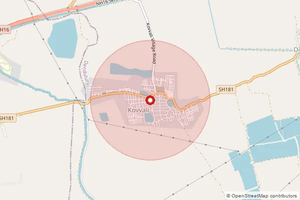 Map showing approximate area covered by Pincode 534442 — Dosapadu B.O, Eluru