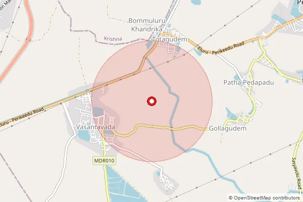 Map showing approximate area covered by Pincode 534475 — Rayannapalem B.O, Eluru