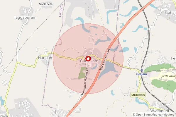 Map showing approximate area covered by Pincode 535003 — Ambativalasa B.O, Vizianagaram