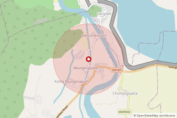 Map showing approximate area covered by Pincode 535006 — Denkada S.O, Vizianagaram