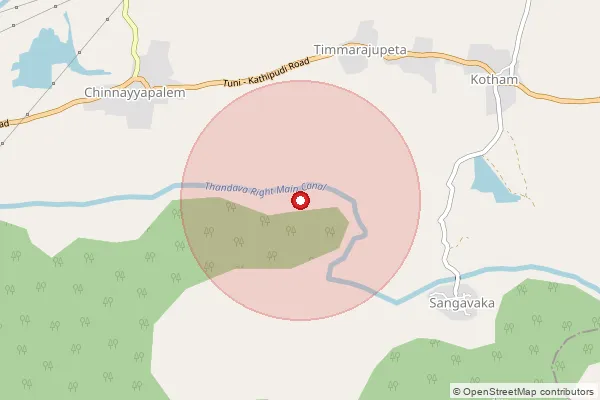 Map showing approximate area covered by Pincode 535148 — Kottam B.O, Vizianagaram