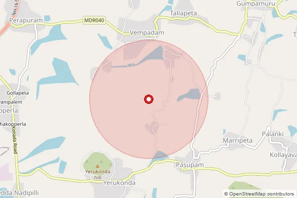 Map showing approximate area covered by Pincode 535213 — Konada B.O, Vizianagaram
