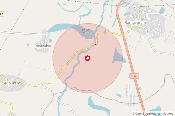Map showing approximate area covered by Pincode 535215 — P.S.R Puram B.O, Vizianagaram