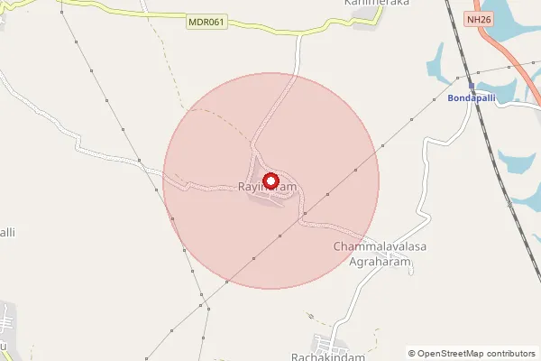 Map showing approximate area covered by Pincode 535260 — Devupalli B.O, Vizianagaram