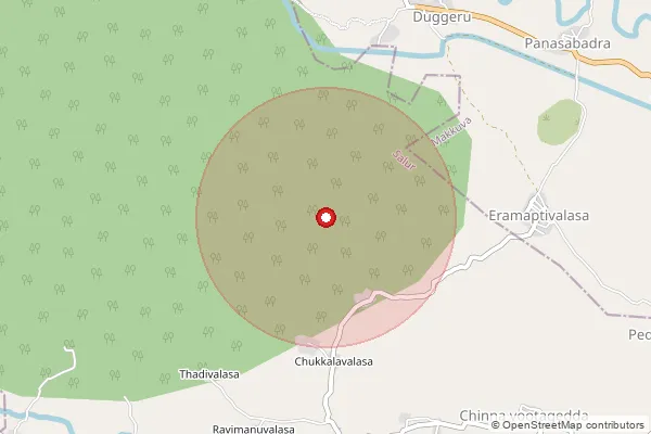Map showing approximate area covered by Pincode 535547 — Kodama Bo, Visakhapatanam