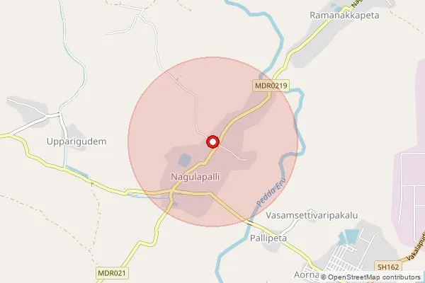 Map showing approximate area covered by Pincode 535580 — Ingilapalli Agraharam B.O, Vizianagaram