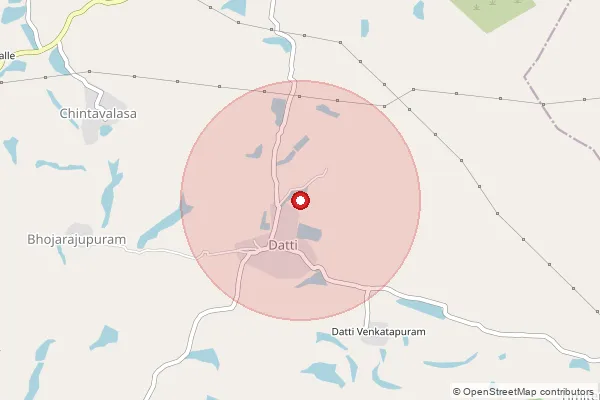 Map showing approximate area covered by Pincode 535582 — Datti B.O, Vizianagaram