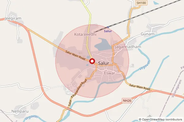 Map showing approximate area covered by Pincode 535591 — Chittelaba, Vizianagaram