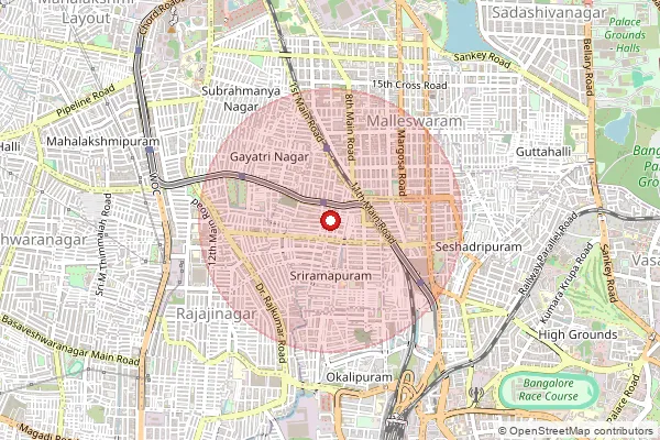Map showing approximate area covered by Pincode 560021 — Gayathrinagar S.O, Bengaluru Urban