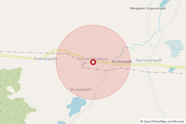 Map showing approximate area covered by Pincode 561212 — Naremaddepalli B.O, Chikkaballapura