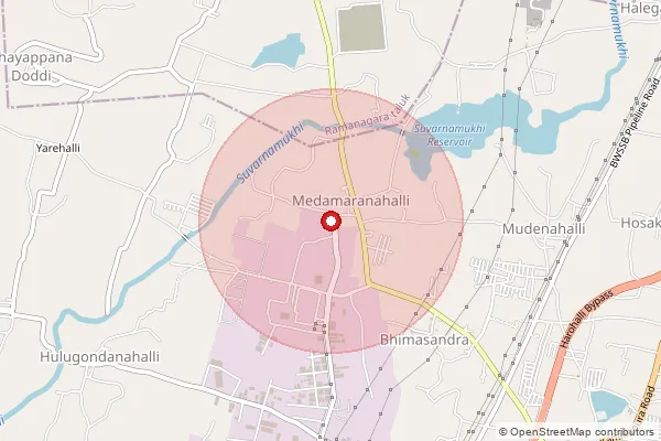 Map showing approximate area covered by Pincode 562112 — Attikuppe B.O, Ramanagara