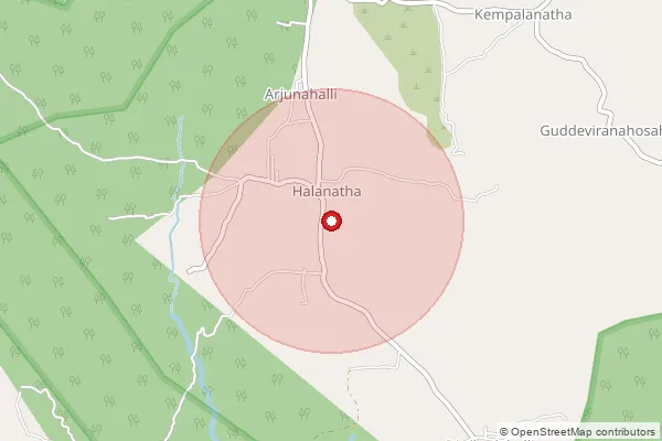 Map showing approximate area covered by Pincode 562119 — Hunasanahalli B.O, Ramanagara