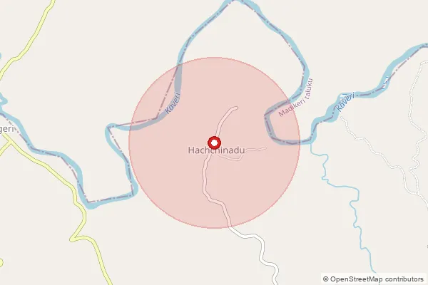 Map showing approximate area covered by Pincode 571211 — Ammathi S.O, Kodagu