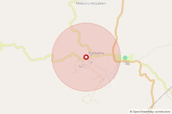 Map showing approximate area covered by Pincode 571215 — Chennayanakote B.O, Kodagu