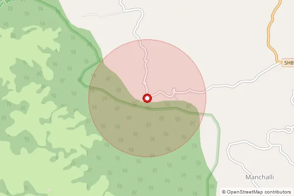 Map showing approximate area covered by Pincode 571217 — Badaga B.O, Kodagu