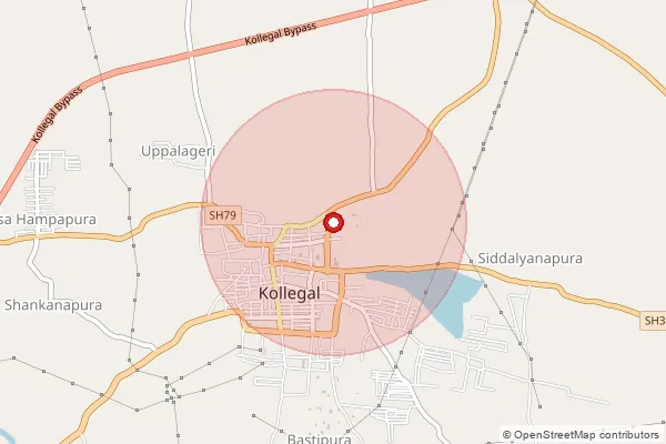 Map showing approximate area covered by Pincode 571342 — Ramasamudra S.O (Chamrajnagar), Chamarajanagara
