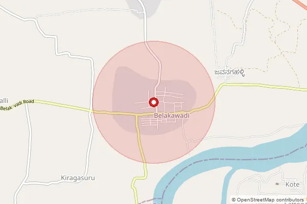 Map showing approximate area covered by Pincode 571417 — Belakavadi S.O, Mandya