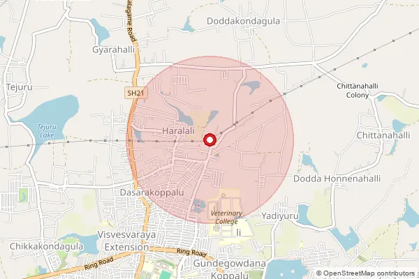 পিনকোড 573202 — Vidyanagar (Hassan) Sub Office, Hassan দ্বারা আচ্ছাদিত আনুমানিক এলাকা দেখানো মানচিত্র