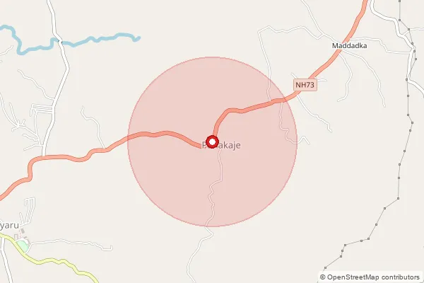 Map showing approximate area covered by Pincode 574224 — Machina B.O, Dakshina Kannada