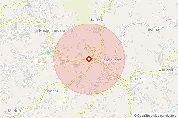 পিনকোড 575018 — Derlakatte Sub Office, Dakshina Kannada দ্বারা আচ্ছাদিত আনুমানিক এলাকা দেখানো মানচিত্র