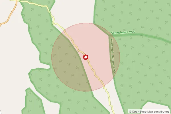 Map showing approximate area covered by Pincode 576112 — Kabbinale B.O, Udupi