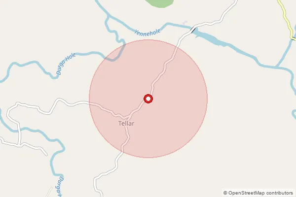 Map showing approximate area covered by Pincode 576117 — Kukkundur West B.O, Udupi