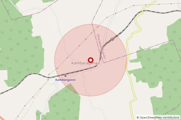 Map showing approximate area covered by Pincode 580007 — Chikkamalligawad B.O, Dharwad