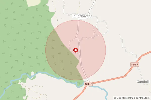 Map showing approximate area covered by Pincode 581103 — Kadabagatti B.O, Dharwad