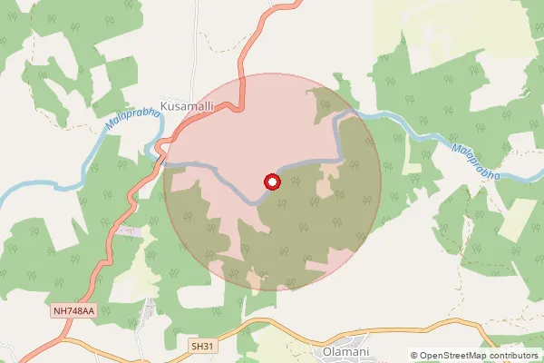 Map showing approximate area covered by Pincode 581363 — Ambikanagar S.O, Uttara Kannada