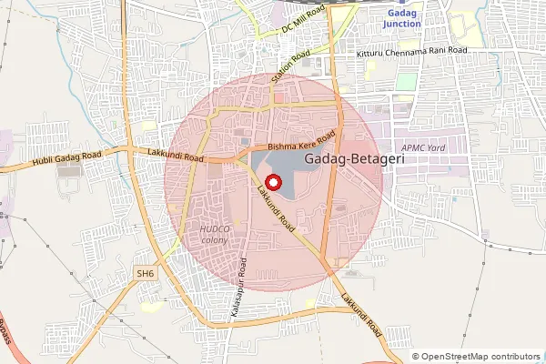 Map showing approximate area covered by Pincode 581411 — Tibetan Colony S.O, Uttara Kannada