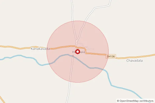 Map showing approximate area covered by Pincode 582112 — Bannikoppa B.O, Gadag