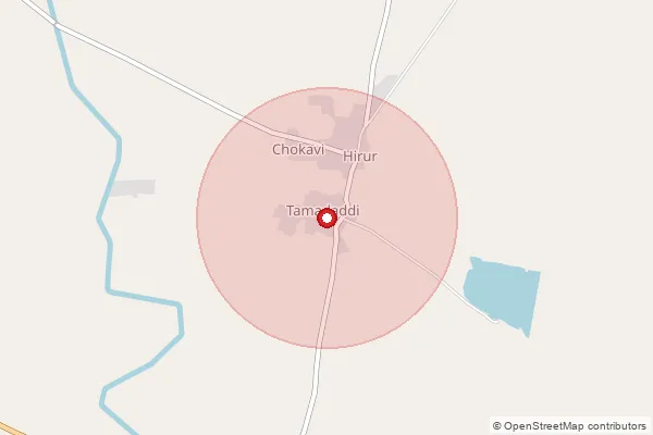 Map showing approximate area covered by Pincode 586214 — Bhantanur (Tkt) B.O, Vijayapura