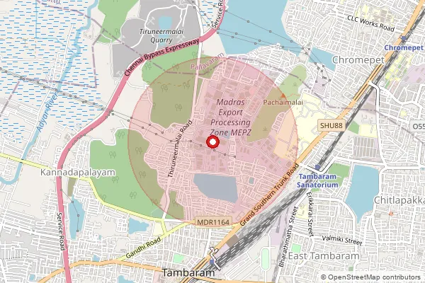 Map showing approximate area covered by Pincode 600044 — Chromepet So, Chengalpattu