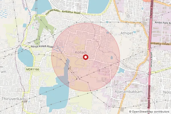 Map showing approximate area covered by Pincode 600058 — Ambattur Indl Estate So, Chennai