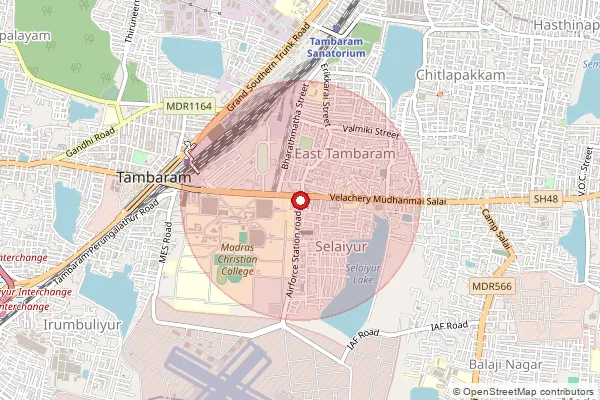Map showing approximate area covered by Pincode 600059 — Lic Colony Bo, Chengalpattu