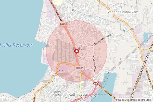 Map showing approximate area covered by Pincode 600066 — Pozhal So, Chennai