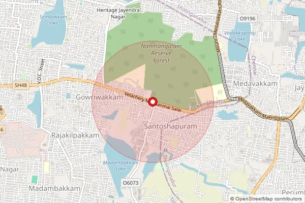 Map showing approximate area covered by Pincode 600073 — Selaiyur So, Chengalpattu