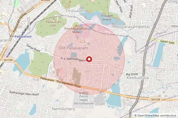 Map showing approximate area covered by Pincode 600117 — Keelakattalai So, Chengalpattu