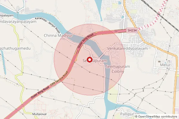 Map showing approximate area covered by Pincode 600120 — Nandiambakkam Bo, Thiruvallur