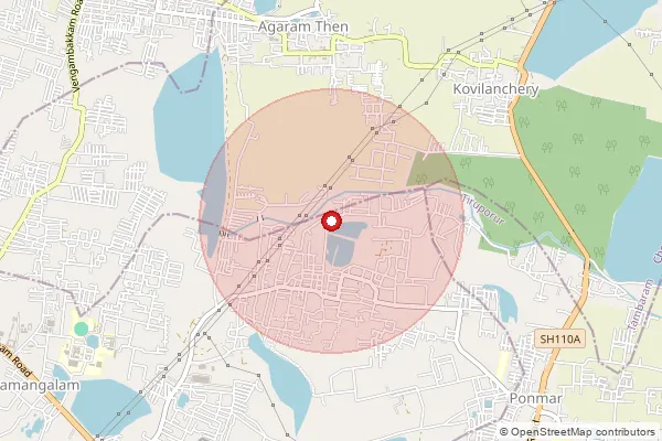 Map showing approximate area covered by Pincode 600131 — Sithalapakkam So, Chengalpattu