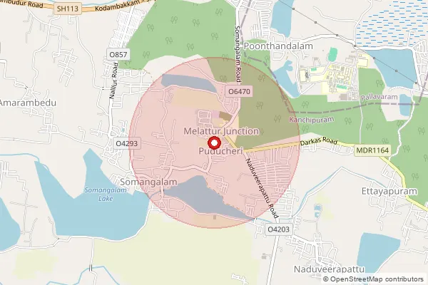 Map showing approximate area covered by Pincode 600133 — Somangalam S.O, Thiruvallur