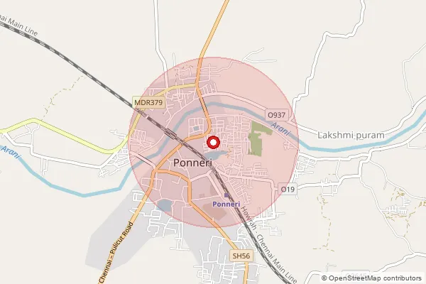 Map showing approximate area covered by Pincode 601204 — Uthandikandigai B.O, Thiruvallur